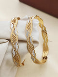Stylish Daily Wear CNC Bangles With Silver-Gold Finish