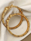 Stylish Hathi Mora Bangles With Matt Finish Gold Pack Of 2 Piece (1 Pair)