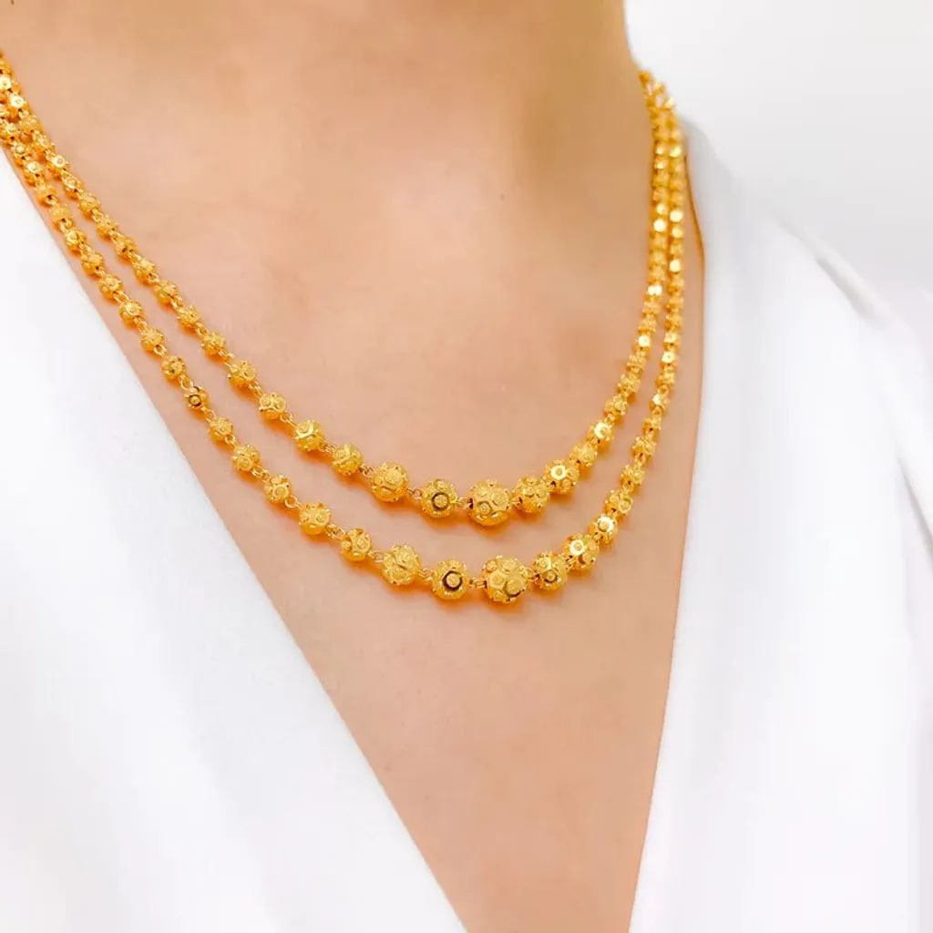 Stylish Two Layer Mala With Micro Gold Finish | Gift For Her