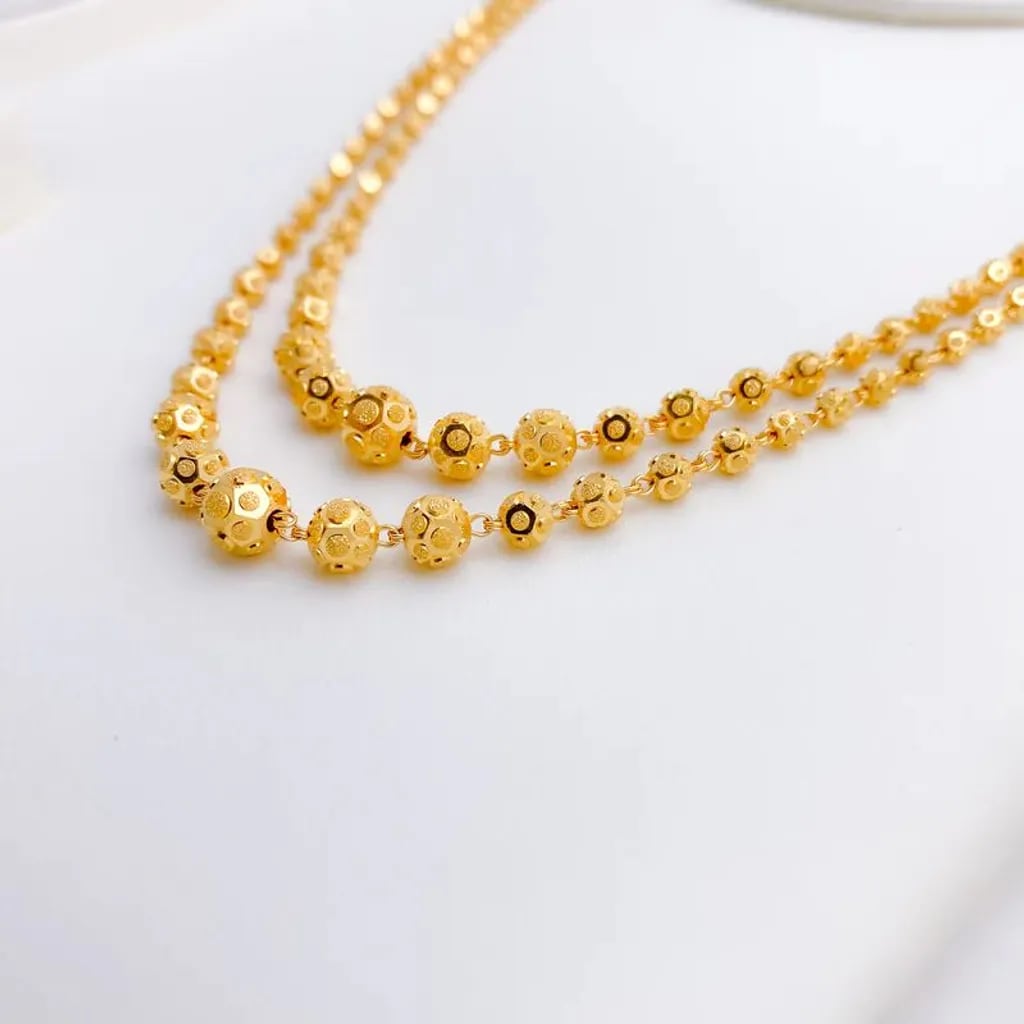 Stylish Two Layer Mala With Micro Gold Finish | Gift For Her