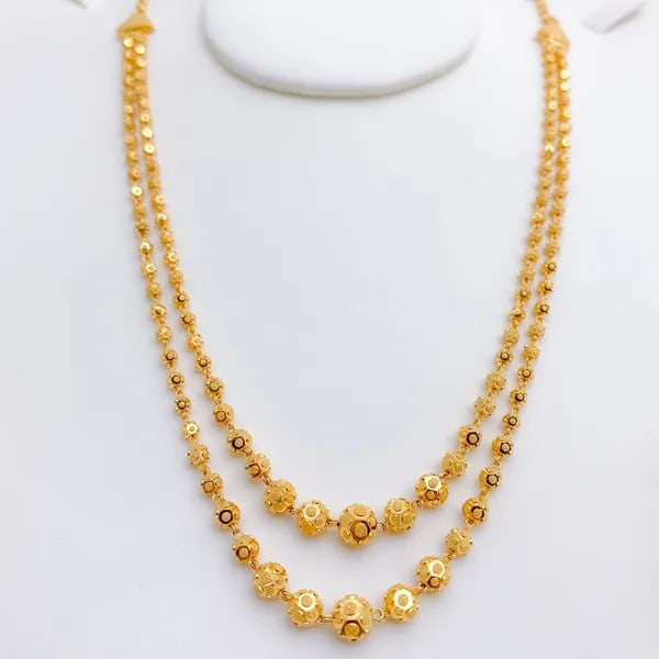 Stylish Two Layer Mala With Micro Gold Finish | Gift For Her