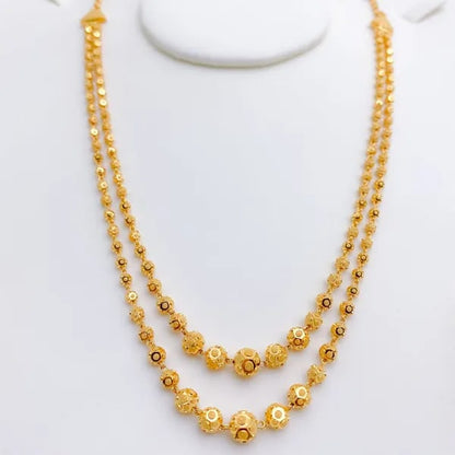 Stylish Two Layer Mala With Micro Gold Finish | Gift For Her