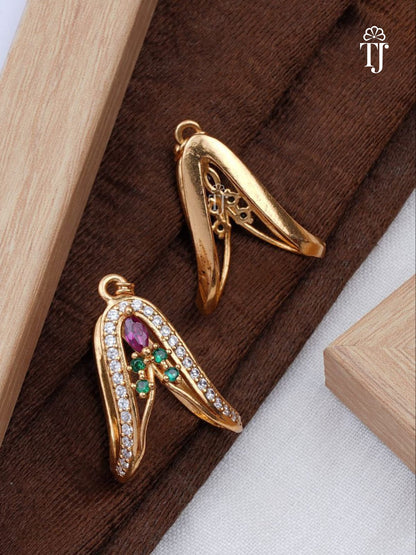 Women AD Artificial Ring | Fancy U-Shape Brass Ring with AD Diamonds (1 Pc)