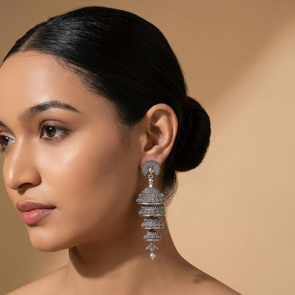 oxidised jhumka earrings