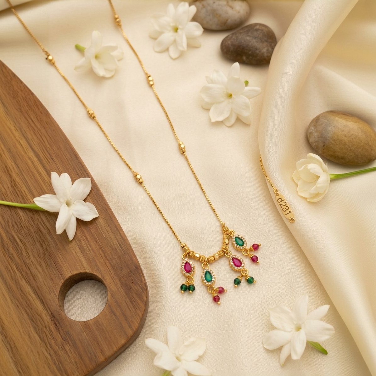 Gold-Plated Necklace for Women | Multi-Colour Kundan & Ad Diamond Jewellery
