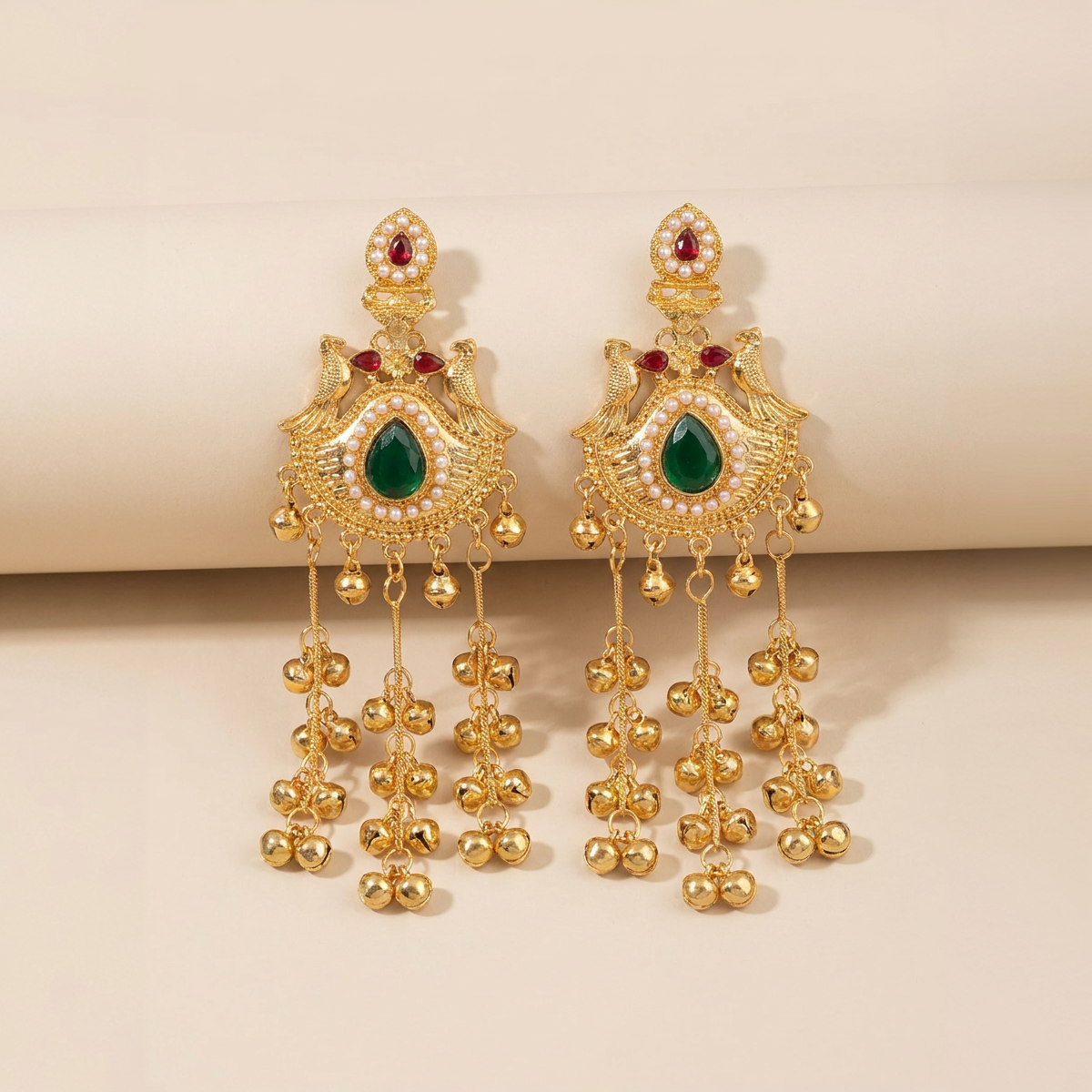 Kashmiri Earrings With Ruby Stones