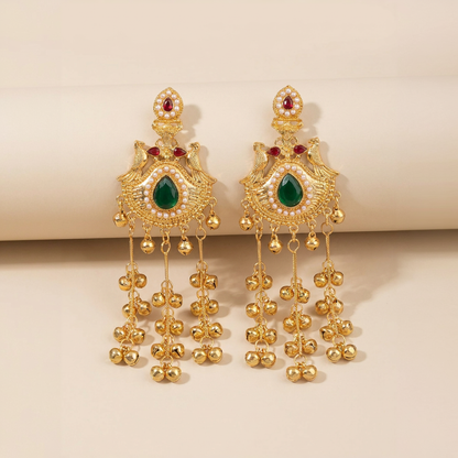Kashmiri Earrings With Ruby Stones