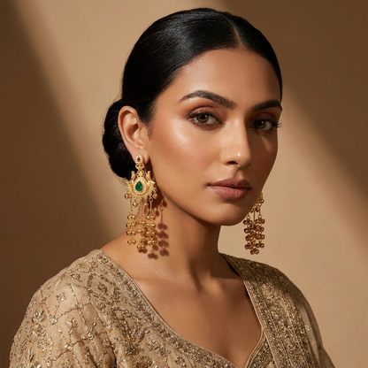 Kashmiri Earrings With Ruby Stones