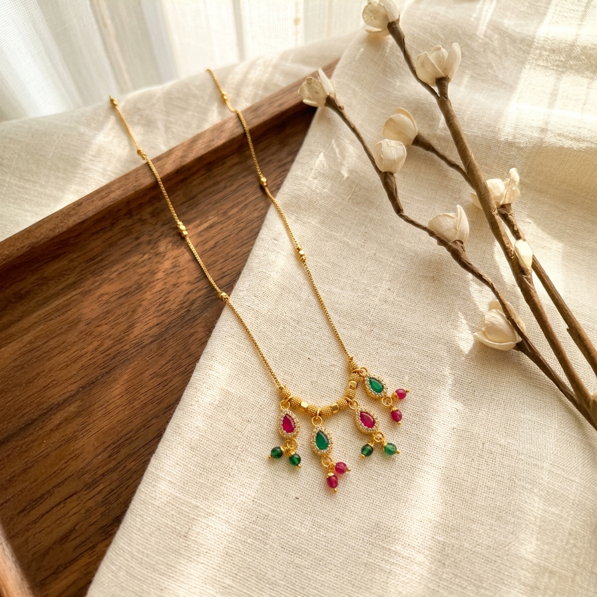 Gold-Plated Necklace for Women | Multi-Colour Kundan & Ad Diamond Jewellery