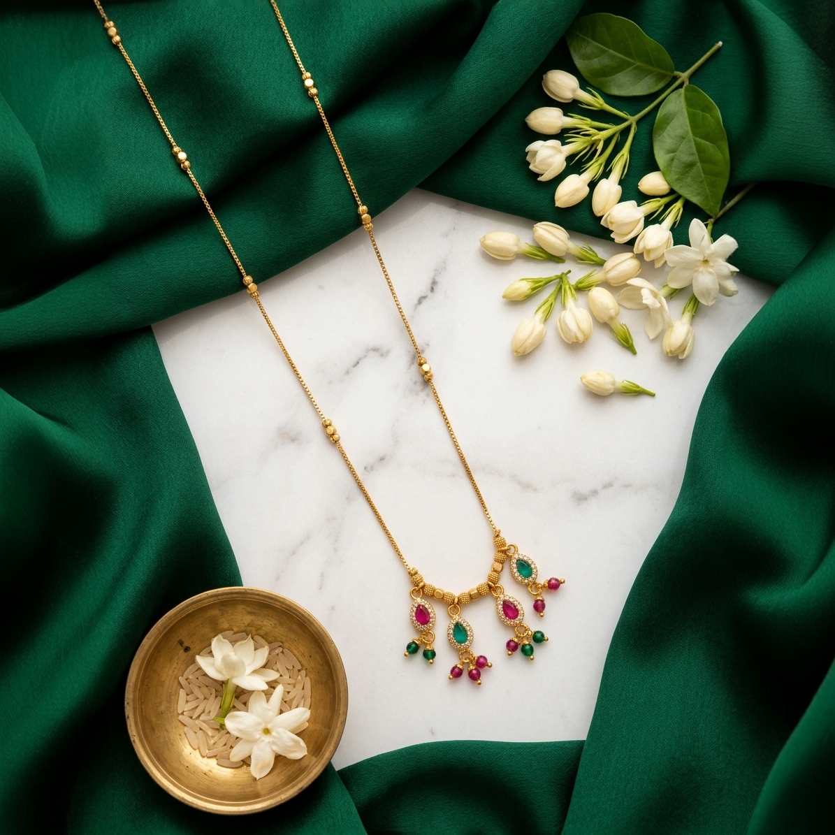 Gold-Plated Necklace for Women | Multi-Colour Kundan & Ad Diamond Jewellery