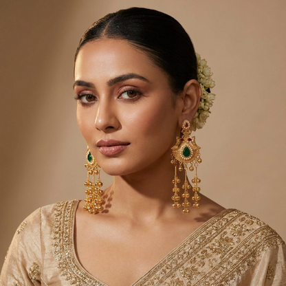 Kashmiri Earrings With Ruby Stones