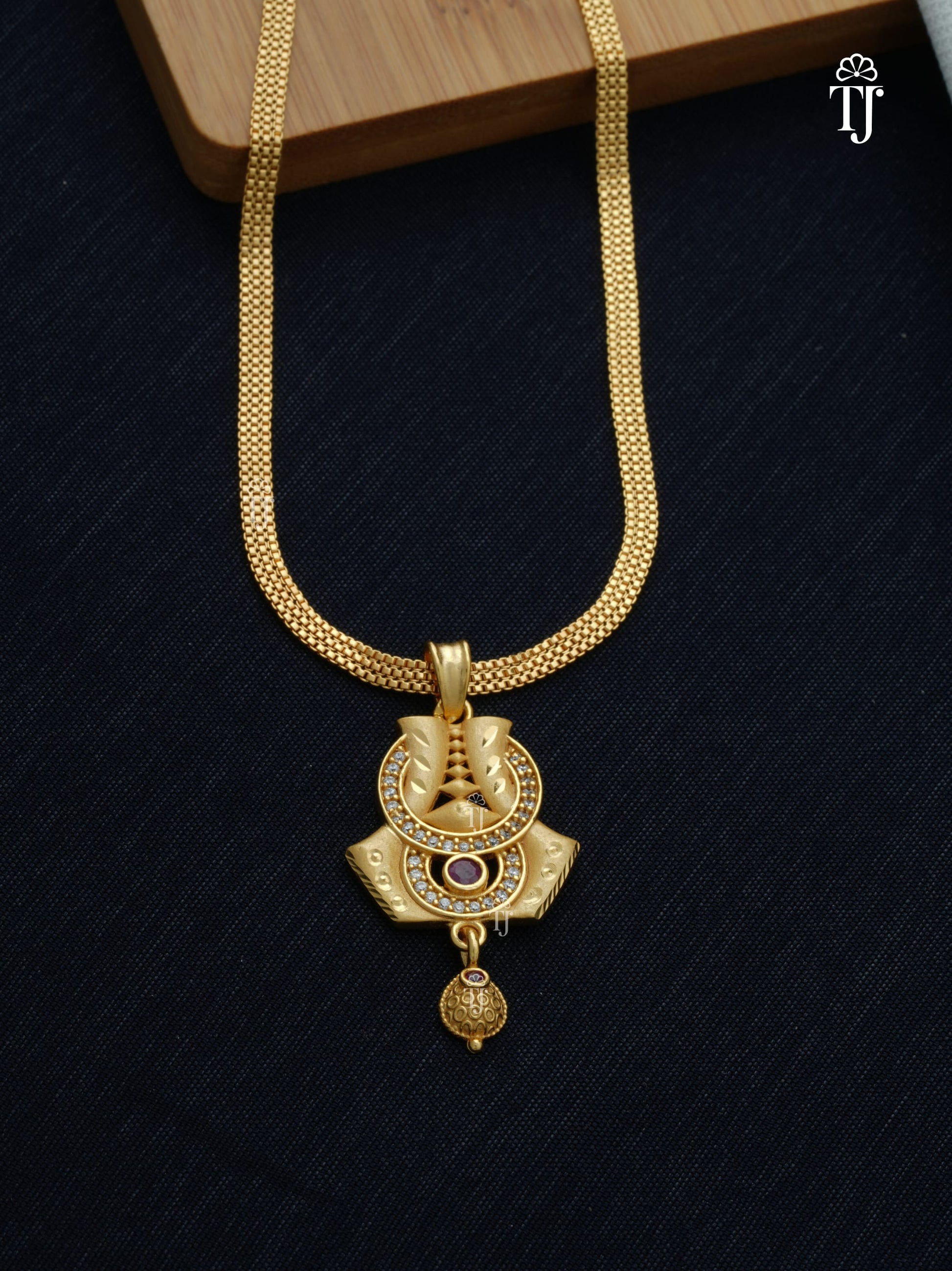 1gm Gold Plated Pendant Set for Women | Radiant Pendant and Earrings Set