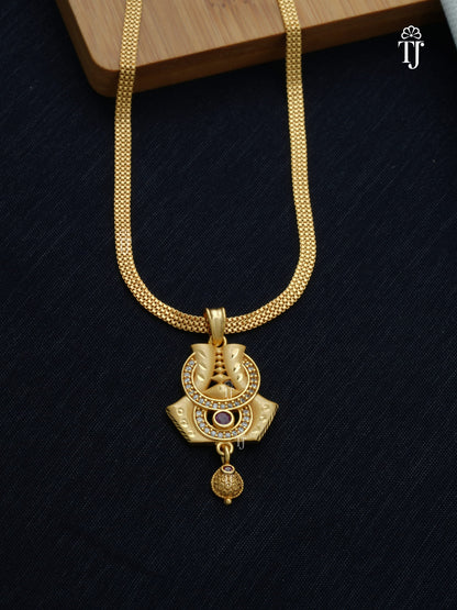 1gm Gold Plated Pendant Set for Women | Radiant Pendant and Earrings Set