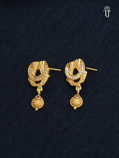 1gm Gold Plated Pendant Set for Women | Radiant Pendant and Earrings Set