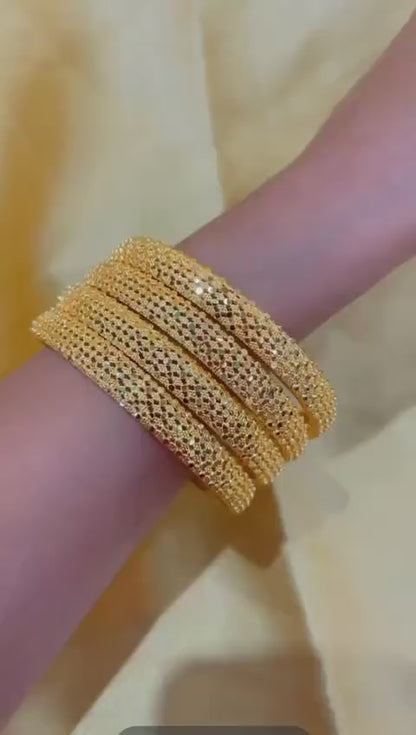 Daily Wear Gold Plated Bangles for Women | Pack of 4 Pieces
