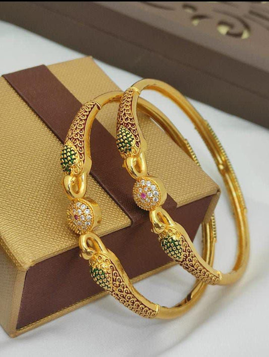 Beautiful Designer Bangles For Women And Girls Pack Of 2 Piece (1 Pair)