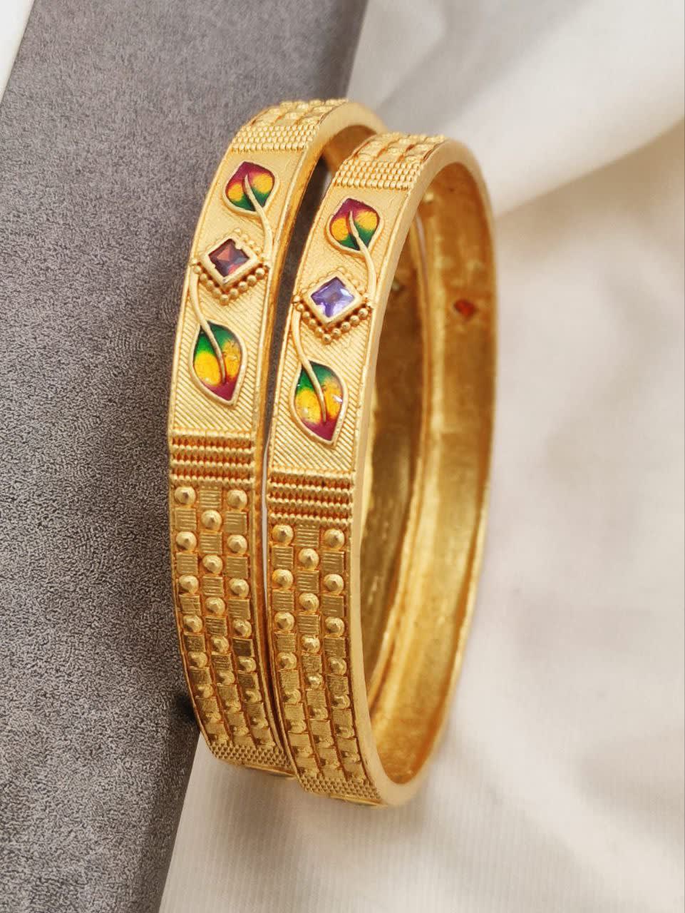 Beautiful Designer Bangles For Women And Girls Pack Of 2 Piece (1 Pair)