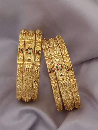 Traditional Bangles With Trendy Meenawork