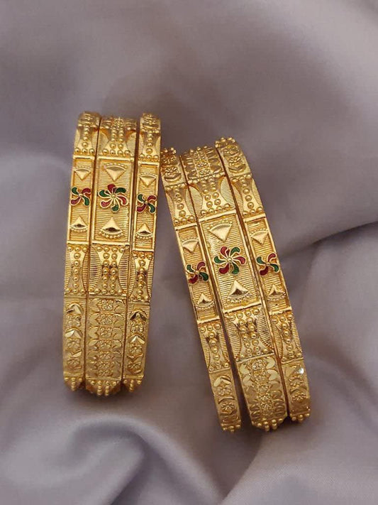 Traditional Bangles With Trendy Meenawork