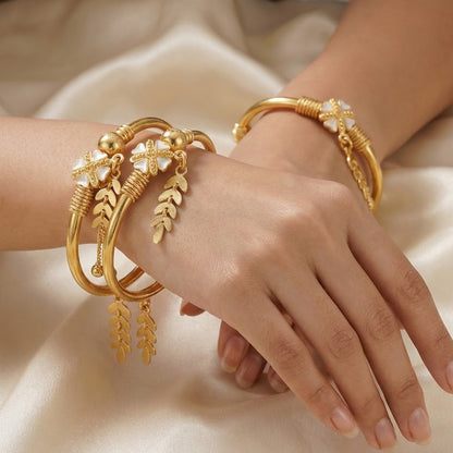 Gold Plated Daily Wear Bracelet for Women – Free Size (Pack of 2)