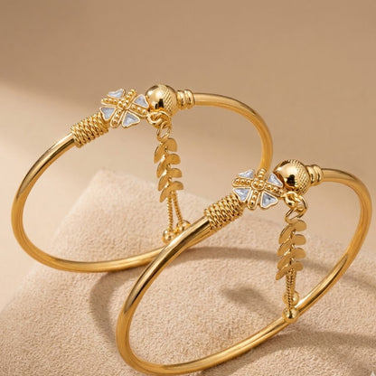 Gold Plated Daily Wear Bracelet for Women – Free Size (Pack of 2)