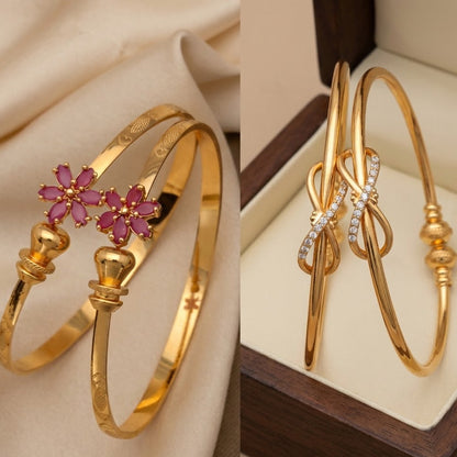 Stylish Adjustable Bracelets For Women & Girls Pack Of 4 Piece ( 2 Pair)