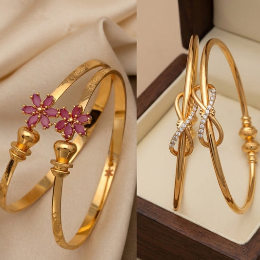 Stylish Adjustable Bracelets For Women & Girls Pack Of 4 Piece ( 2 Pair)