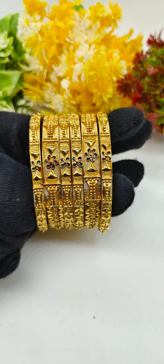 Traditional Bangles With Trendy Meenawork