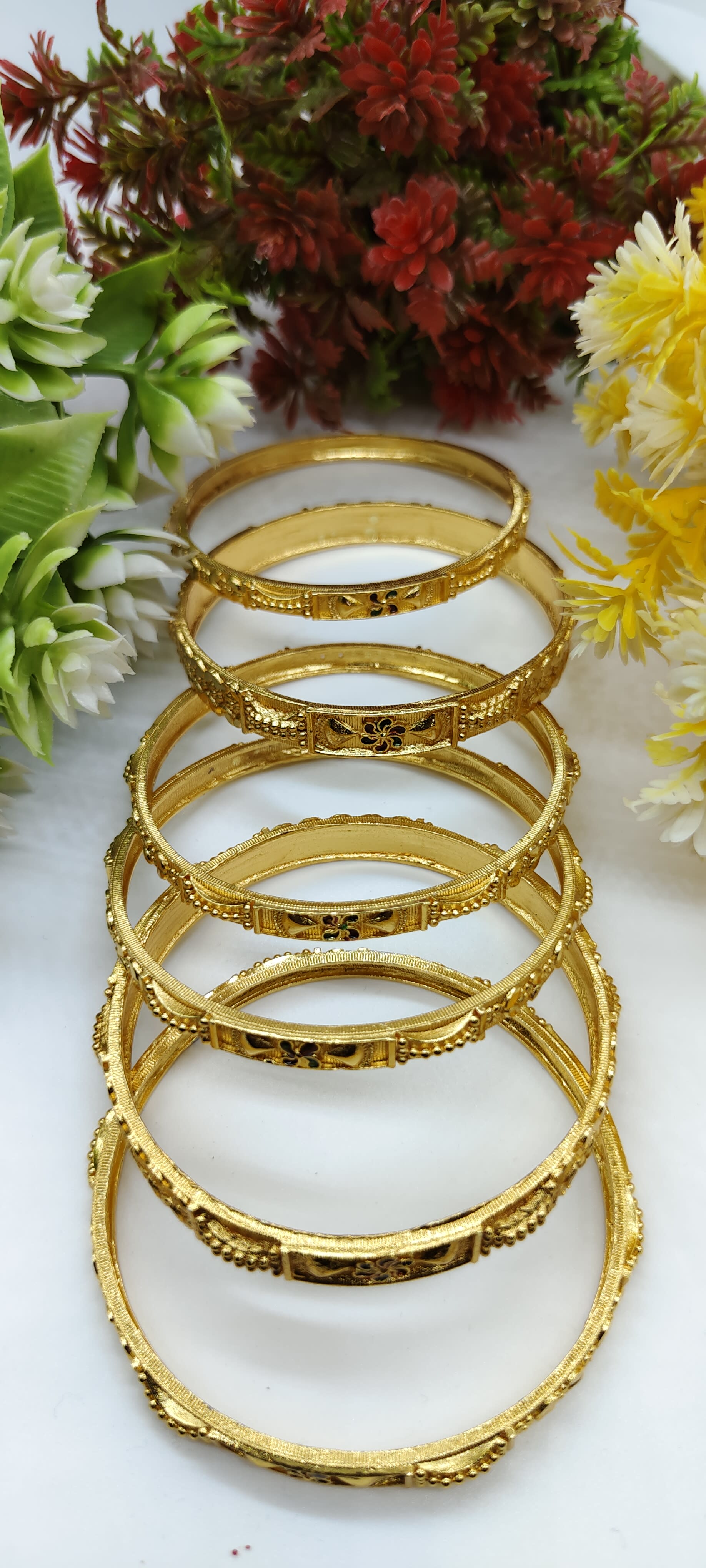 Traditional Bangles With Trendy Meenawork